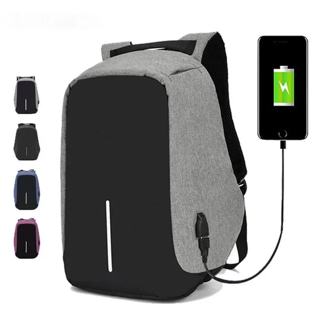 Zweifarbiger Anti-Diebstahl Rucksack USB