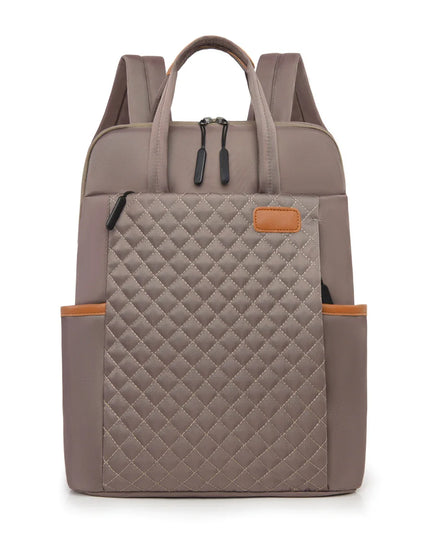 Gesteppter Damen-Rucksack schwarz cognac