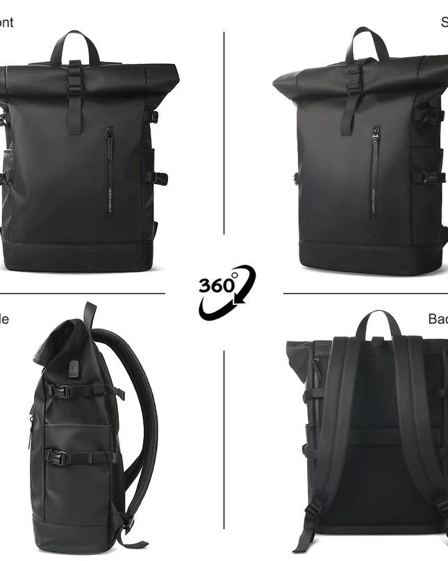 Rolltop Rucksack erweiterbar mit USB