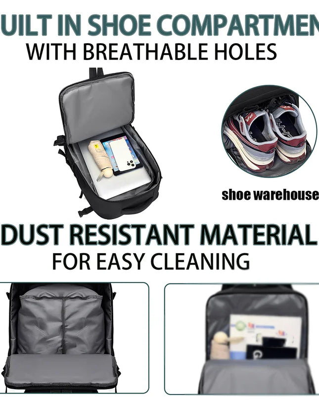 Leichter Reise-Rucksack Schuhfach 180 Grad