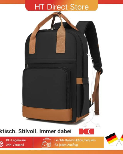 Damen-Rucksack 15.6 Zoll mit Lederakzenten