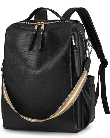 Damen PU-Leder-Rucksack burgund Karabiner