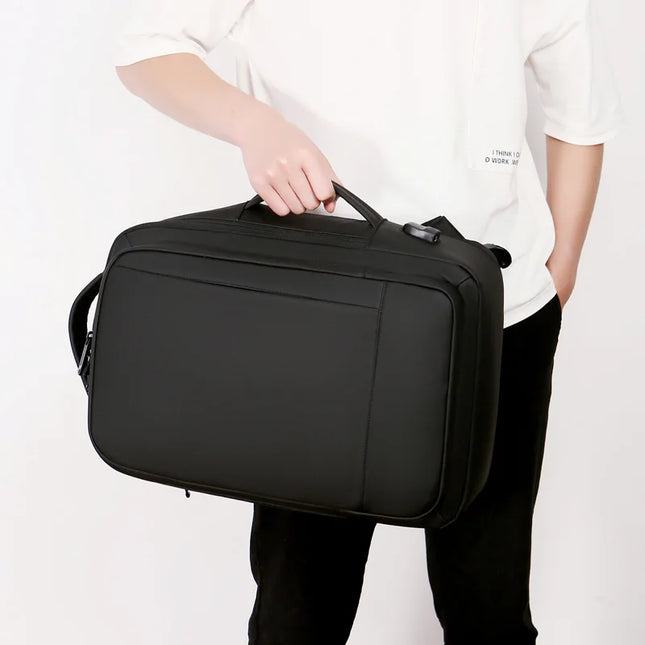Flacher PU Business-Rucksack schlicht 15"