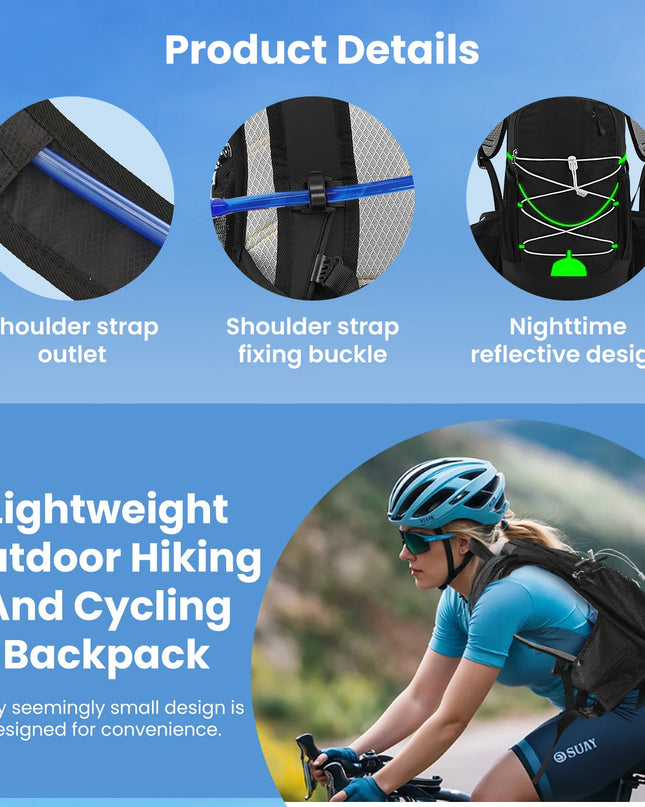 Sport-Rucksack Fahrrad Pendler schwarz