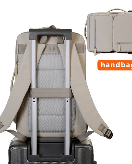 Erweiterbarer Reise-Rucksack beige Koffer