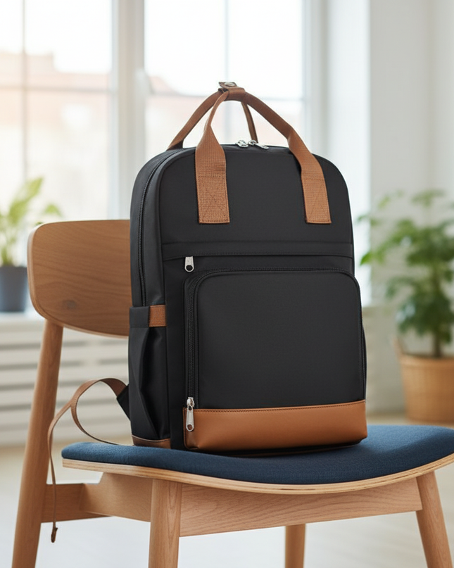 laptop rucksack damen 15 zoll lederakzente - lifestyle