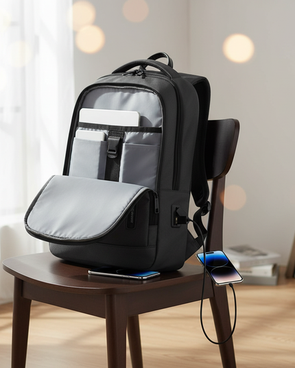 laptop rucksack herren slim usb mehrere faecher - lifestyle