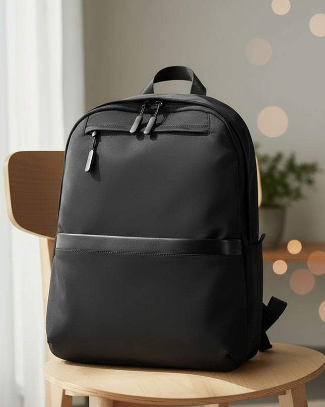 laptop rucksack schlicht schwarz 15 zoll - lifestyle