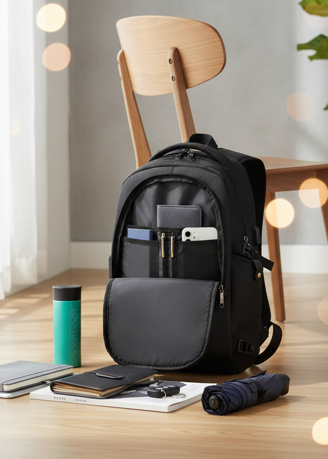 laptop rucksack kompakt 15 zoll organisiert - lifestyle