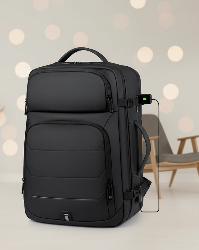 laptop rucksack 17 zoll erweiterbar 4 faecher - lifestyle