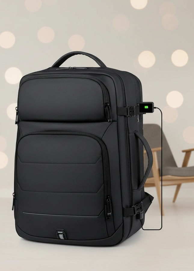 laptop rucksack 17 zoll erweiterbar 4 faecher - lifestyle