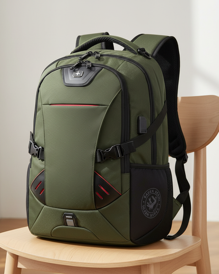 laptop rucksack erweiterbar vakuum reise olivgruen 17 - lifestyle