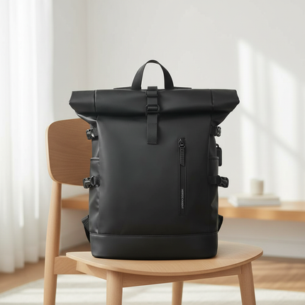 laptop rucksack rolltop erweiterbar usb - lifestyle