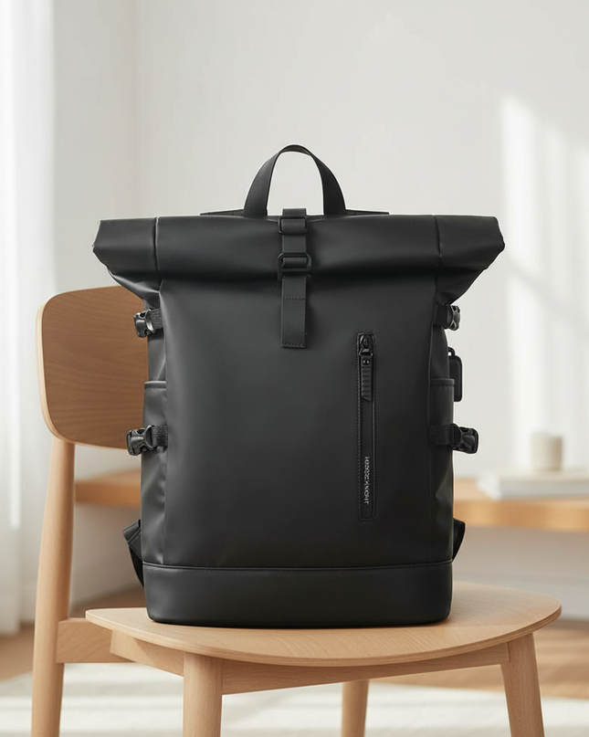 laptop rucksack rolltop erweiterbar usb - lifestyle