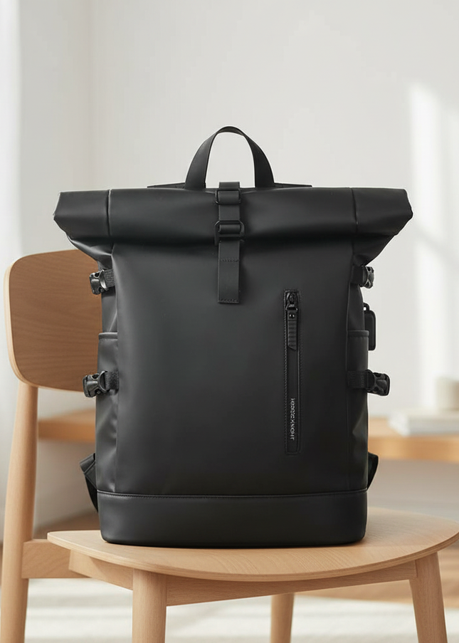 laptop rucksack rolltop erweiterbar usb - lifestyle