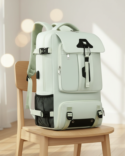 laptop rucksack mint modern daypack schuhfach klappe - lifestyle