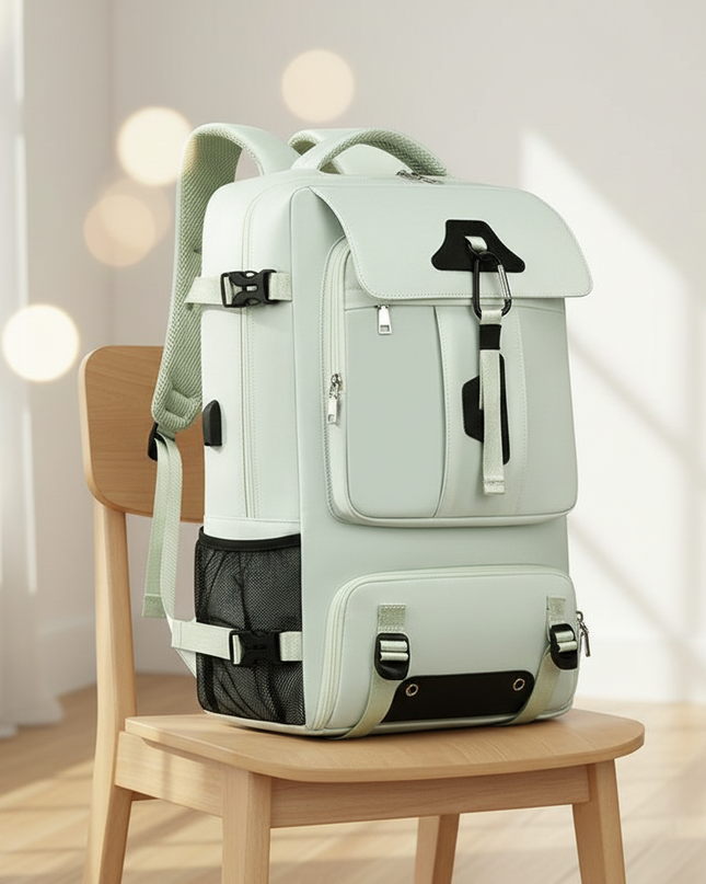 laptop rucksack mint modern daypack schuhfach klappe - lifestyle