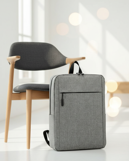 laptop rucksack business grau meliert rechteckig schlicht - lifestyle