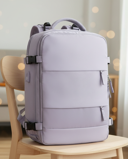 laptop rucksack damen reise lila schuhfach handgepaeck - lifestyle