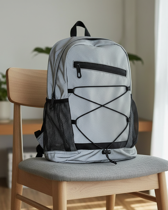 laptop rucksack vollreflektierend silber nacht sichtbar - lifestyle