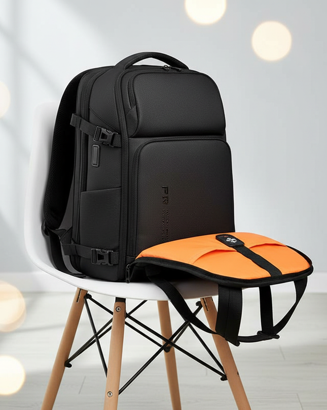 laptop rucksack 16 zoll eva erweiterbar orange futter - lifestyle