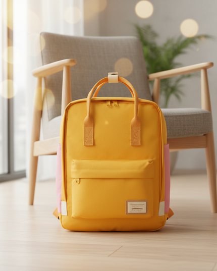 laptop rucksack tote style gelb pink de lager campus - lifestyle