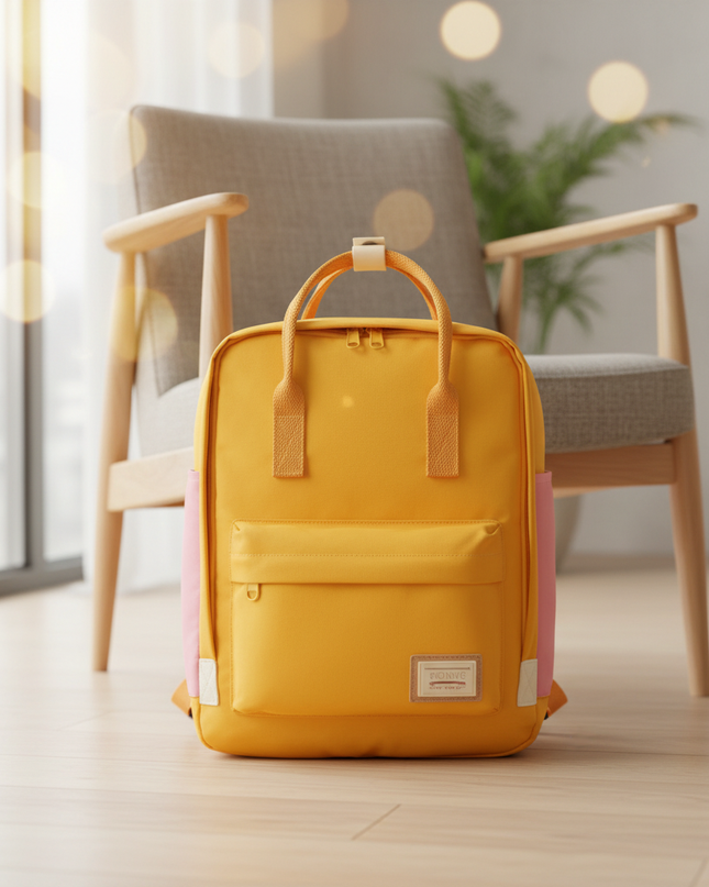 laptop rucksack tote style gelb pink de lager campus - lifestyle