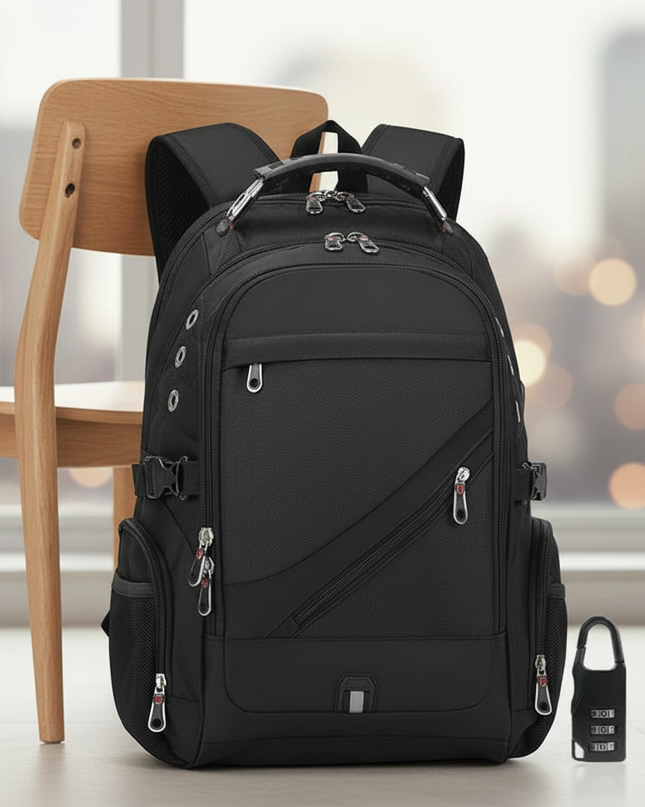 laptop rucksack swiss gross 15 17 zoll schloss usb robust - lifestyle