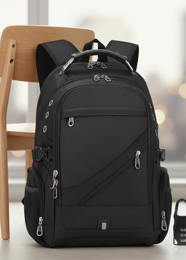 laptop rucksack swiss gross 15 17 zoll schloss usb robust - lifestyle