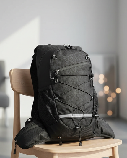 laptop rucksack wasserdicht taeglich schwarz robust nylon - lifestyle
