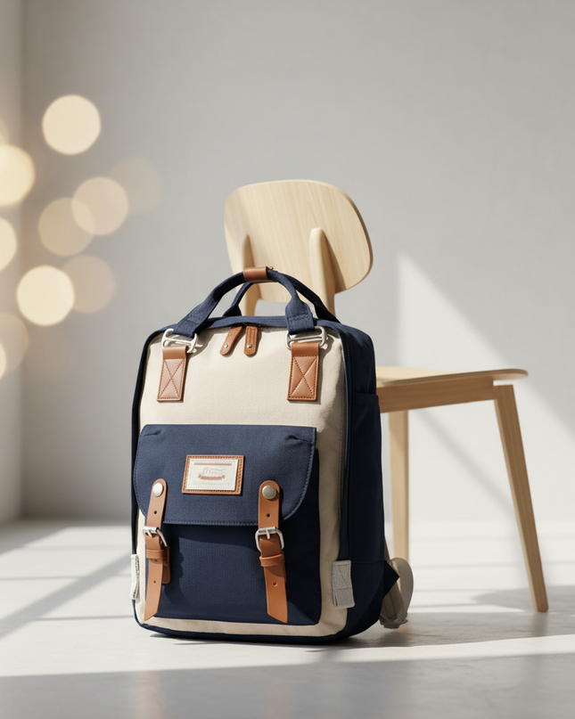 laptop rucksack vintage zweifarbig 14 zoll canvas damen - lifestyle