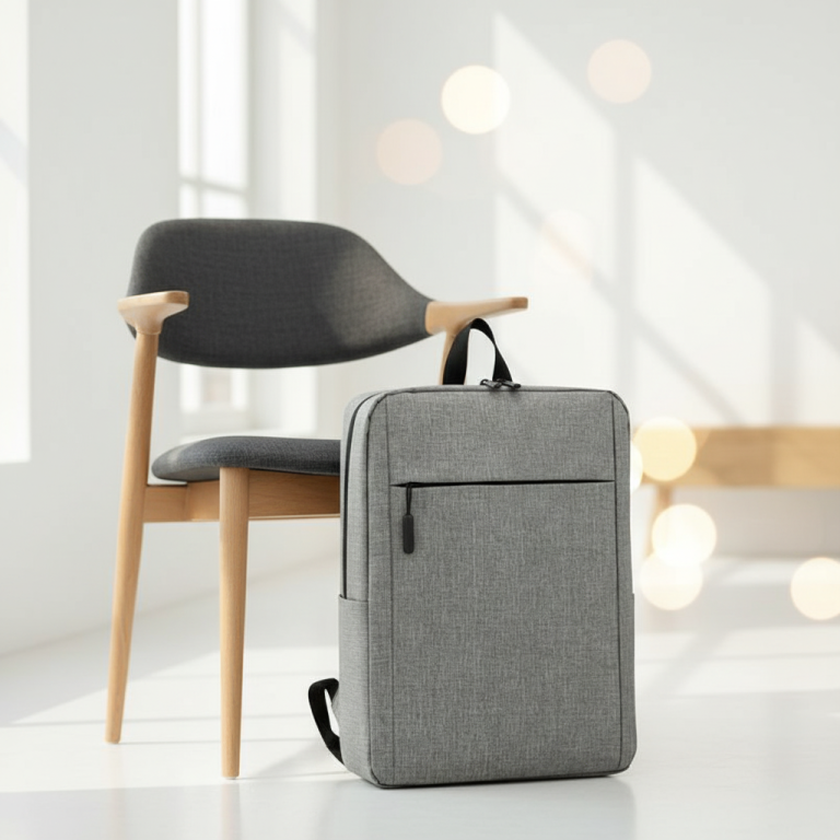 laptop rucksack business grau meliert rechteckig schlicht - lifestyle